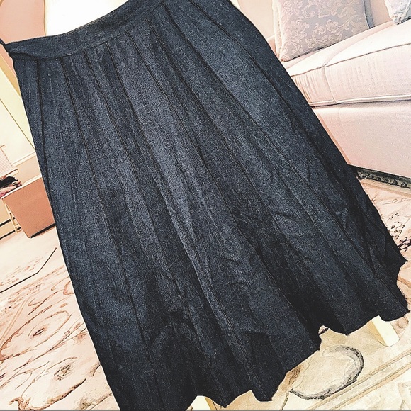 ▪️MARC JACOBS Long Pleated Charcoal Skirt ~ Attached Slip ~ One of a Kind~ Lux - Picture 4 of 16